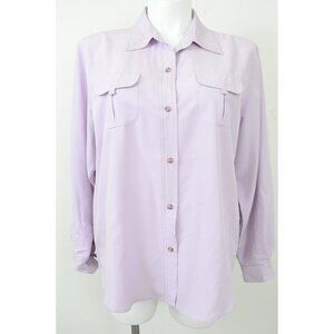 Shaver Lake Woman‎ PLUS Size 20W Button Down Utility Shirt Blouse Career Office